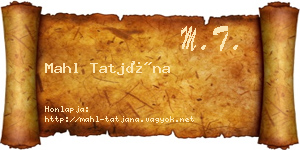 Mahl Tatjána névjegykártya